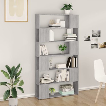 vidaXL Βιβλιοθήκη/Διαχωριστικό Χώρου Γκρι Sonoma 100x24x188cm 1 τεμ.