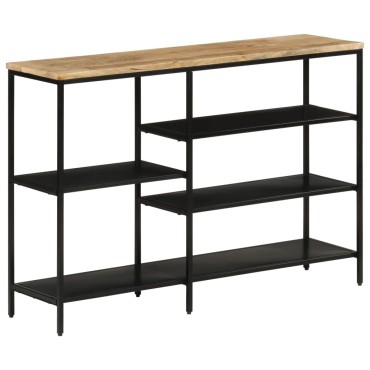 vidaXL Τραπέζι Κονσόλα 110x30x75cm Μασίφ Ακατ. Ξύλο Μάνγκο/Σίδηρο 1 τεμ.