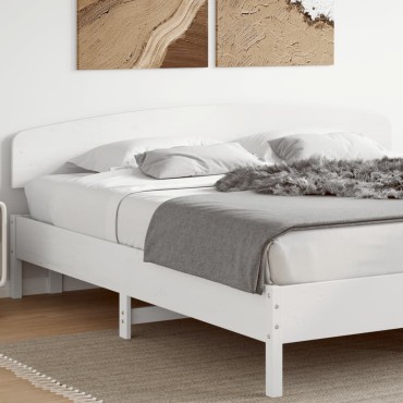 vidaXL Κεφαλάρι Λευκό από Μασίφ Ξύλο Πεύκου 205,5x3,5x81cm 1 τεμ.
