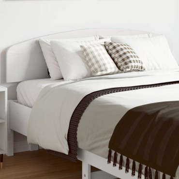 vidaXL Κεφαλάρι Λευκό από Μασίφ Ξύλο Πεύκου 125,5x3,5x81cm 1 τεμ.
