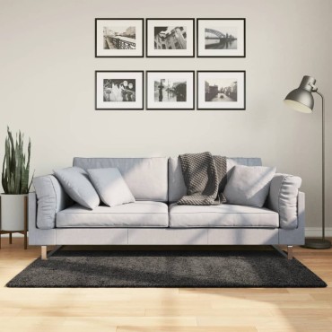vidaXL Χαλί Shaggy PAMPLONA με Ψηλό Πέλος Μοντέρνο Ανθρακί 80x150cm