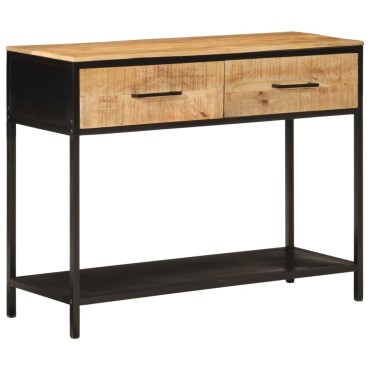 vidaXL Τραπέζι Κονσόλα 100x35x76cm από Μασίφ Ξύλο Μάνγκο/Σίδερο 1 τεμ.