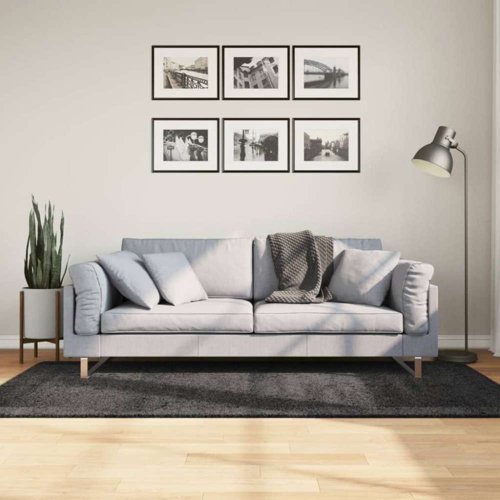 vidaXL Χαλί Shaggy PAMPLONA με Ψηλό Πέλος Μοντέρνο Ανθρακί 100x200cm