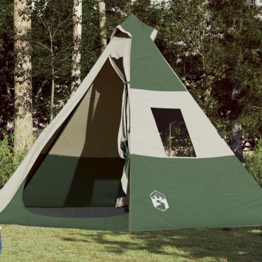 vidaXL Σκηνή Κάμπινγκ Tipi 7 Ατόμων Αδιάβροχη Πράσινη