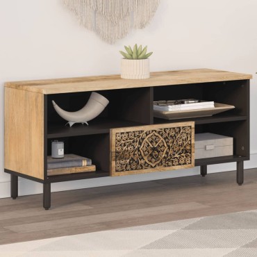 vidaXL Έπιπλο Τηλεόρασης 100x33x46cm από Μασίφ Ξύλο Μάνγκο