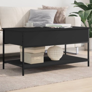 vidaXL Τραπεζάκι Σαλονιού Μαύρο 100x50x50cm Επεξεργασμένο Ξύλο 1 τεμ.