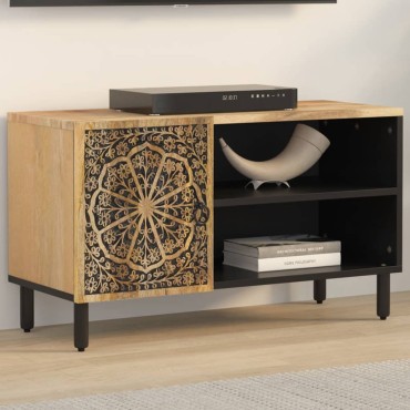 vidaXL Έπιπλο Τηλεόρασης 80x31x46cm από Μασίφ Ξύλο Μάνγκο