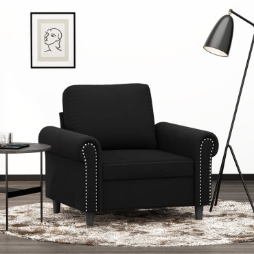 vidaXL Πολυθρόνα Μαύρη Βελούδινη 92x77x80cm 1 τεμ. Γωνιακός