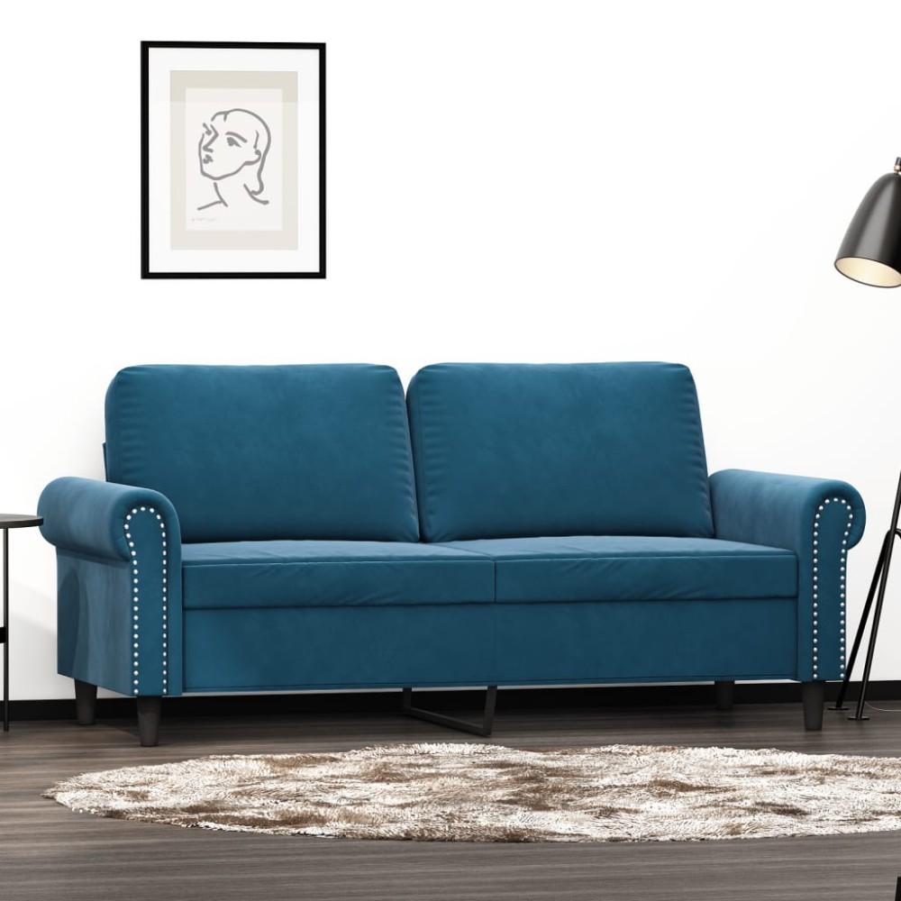 vidaXL Καναπές Διθέσιος Μπλε Βελούδινος 172x77x80cm 1 τεμ.
