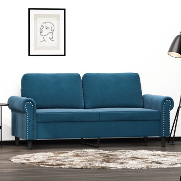 vidaXL Καναπές Διθέσιος Μπλε Βελούδινος 172x77x80cm 1 τεμ.