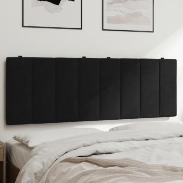vidaXL Μαξιλάρι για Κεφαλάρι Μαύρο Βελούδο 140x3x45cm 1 τεμ.