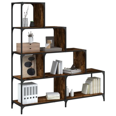 vidaXL Βιβλιοθήκη Σκάλα 4 Ράφια Καπν. Δρυς 139x33,5x149cm Επεξ. Ξύλο 1 τεμ.