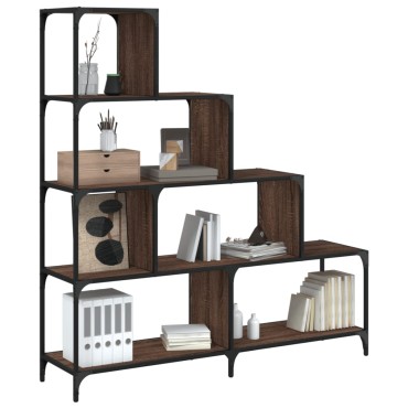 vidaXL Βιβλιοθήκη Σκάλα 4 Ράφια Καφέ 139x33,5x149cm Επεξ. Ξύλο 1 τεμ.
