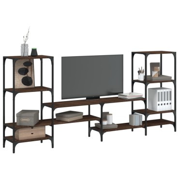 vidaXL Έπιπλο Τηλεόρασης Καφέ Δρυς 206,5x28,5x95cm Επεξ. Ξύλο