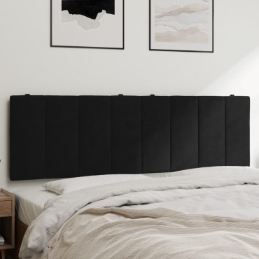 vidaXL Μαξιλάρι για Κεφαλάρι Μαύρο Βελούδο 160x3x45cm 1 τεμ.