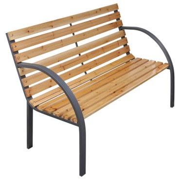 vidaXL Παγκάκι Κήπου από Μασίφ Ξύλο Ελάτης 112x54,5x73cm 1 τεμ.