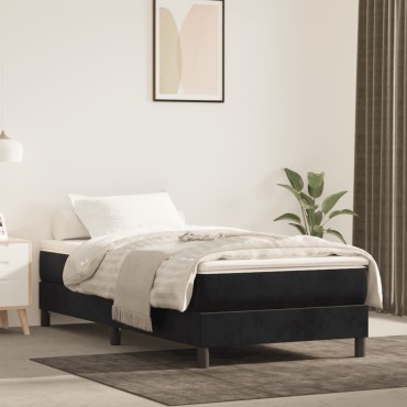 vidaXL Στρώμα με Pocket Springs Μαύρο 120x190x20cm Βελούδινο 1 τεμ. - Μονό