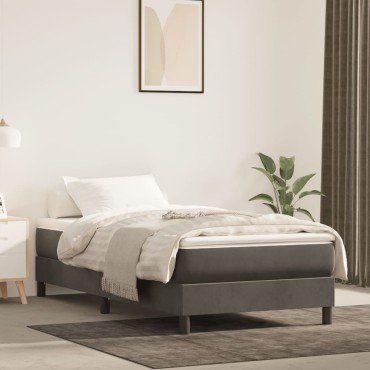 vidaXL Στρώμα με Pocket Springs Σκούρο Γκρι 120x190x20cm Βελούδινο 1 τεμ. - Μονό
