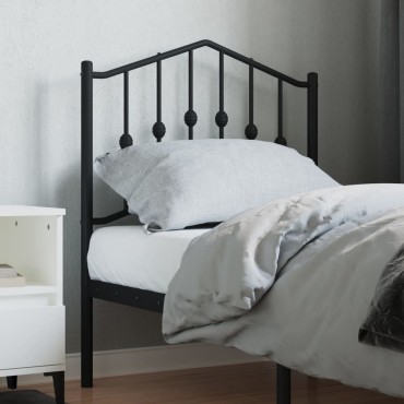 vidaXL Κεφαλάρι Μαύρο Μεταλλικό 80x4x98cm 1 τεμ.