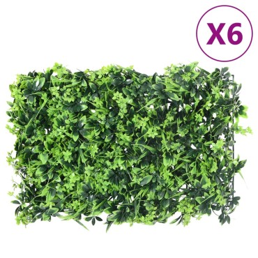  vidaXL Φράχτης 6 τεμ. Πράσινος 40 x 60 εκ. από Τεχνητά Φύλλα