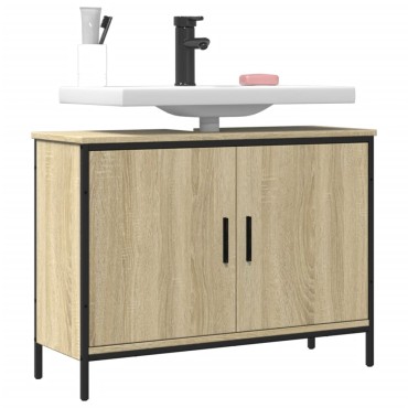 vidaXL Ντουλάπι Νιπτήρα Μπάνιου Sonoma Δρυς 80x30x60cm Επεξ. Ξύλο 1 τεμ.