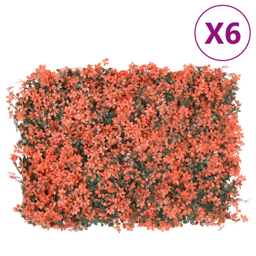  vidaXL Φράχτης 6 τεμ. Αν. Κόκκινο 40x60 εκ. Τεχνητά Φύλλα Σφενδάμου