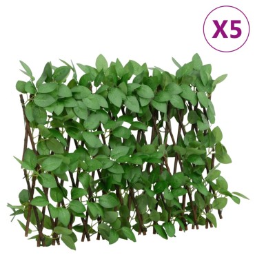 vidaXL Καφασωτό Επεκτεινόμενο 5 Τεμ. Πράσινο 180x30cm Τεχνητός Κισσός