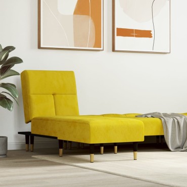 vidaXL Ανάκλιντρο Κίτρινο Βελούδινο 55x140x70cm 1 τεμ.