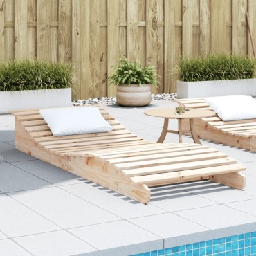 vidaXL Ξαπλώστρα 205x80x31,5cm από Μασίφ Ξύλο Πεύκου 1 τεμ.
