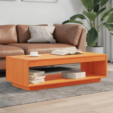vidaXL Τραπεζάκι Σαλονιού Καφέ Κεριού 110x50x33,5cm Μασίφ Ξύλο Πεύκου 1 τεμ.