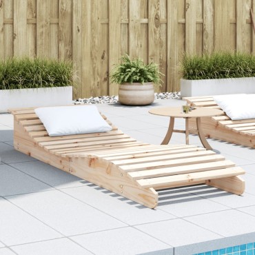 vidaXL Ξαπλώστρα 205x60x31,5cm από Μασίφ Ξύλο Πεύκου 1 τεμ.