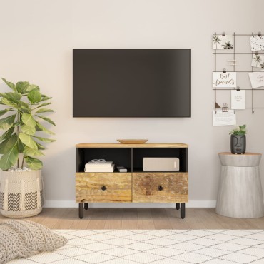 vidaXL Έπιπλο Τηλεόρασης 70x33x46cm από Μασίφ Ξύλο Μάνγκο