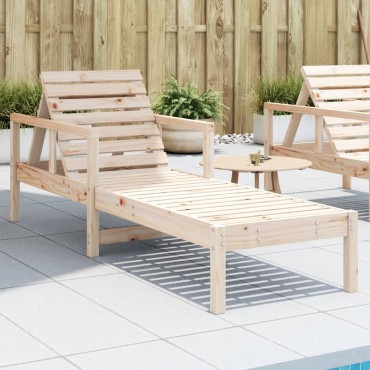 vidaXL Ξαπλώστρα 199,5x62x55cm από Μασίφ Ξύλο Πεύκου 1 τεμ.