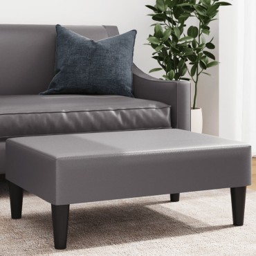 vidaXL Υποπόδιο Γκρι 77x55x31cm από Συνθετικό Δέρμα 1 τεμ.