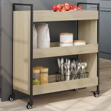 vidaXL Τρόλεϊ Κουζίνας Sonoma Δρυς 70x30x82cm από Επεξεργασμένο Ξύλο 1 τεμ.