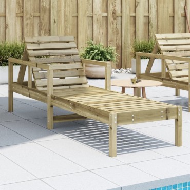 vidaXL Ξαπλώστρα 199,5x62x55cm από Εμποτ. Ξύλο Πεύκου 1 τεμ.