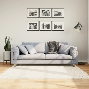 vidaXL Χαλί Shaggy PAMPLONA με Ψηλό Πέλος Μοντέρνο Κρεμ 160x160cm