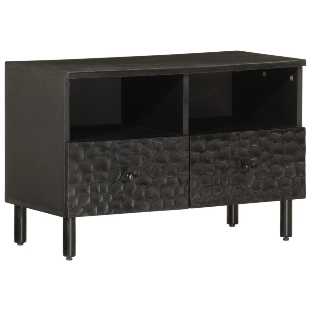 vidaXL Έπιπλο Τηλεόρασης Μαύρο 70x33x46cm από Μασίφ Ξύλο Μάνγκο