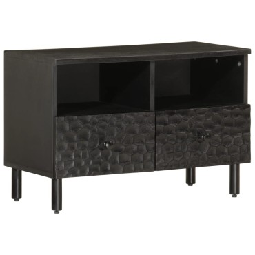 vidaXL Έπιπλο Τηλεόρασης Μαύρο 70x33x46cm από Μασίφ Ξύλο Μάνγκο