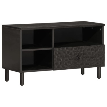 vidaXL Έπιπλο Τηλεόρασης Μαύρο 80x33x46cm από Μασίφ Ξύλο Μάνγκο