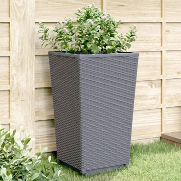 vidaXL Ζαρντινιέρες Κήπου 4 τεμ. Μπλε Γκρι 32,5x32,5x57 εκ. Πολυπροπυλένιο