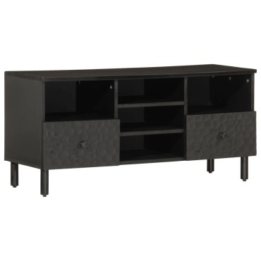 vidaXL Έπιπλο Τηλεόρασης Μαύρο 100x33x46cm από Μασίφ Ξύλο Μάνγκο