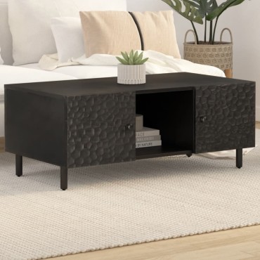 vidaXL Τραπεζάκι Σαλονιού Μαύρο 100x54x40cm από Μασίφ Ξύλο Μάνγκο 1 τεμ.