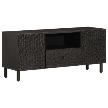vidaXL Έπιπλο Τηλεόρασης Μαύρο 105x33x46cm από Μασίφ Ξύλο Μάνγκο