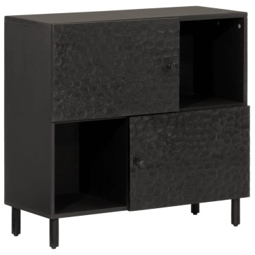 vidaXL Βοηθητικό Ντουλάπι Μαύρο 80x33x75cm από Μασίφ Ξύλο Μάνγκο 1 τεμ.
