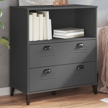 vidaXL Βιβλιοθήκη VIKEN Ανθρακί Γκρι 80x40x90cm από Επεξεργ. Ξύλο 1 τεμ.
