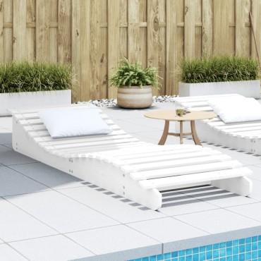 vidaXL Ξαπλώστρα Λευκό 205x70x31,5cm από Μασίφ Ξύλο Πεύκου 1 τεμ.