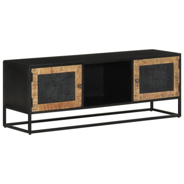 vidaXL Έπιπλο Τηλεόρασης 110 x 30 x 40 εκ. Μασίφ Ξύλο Μάνγκο & Σίδηρος