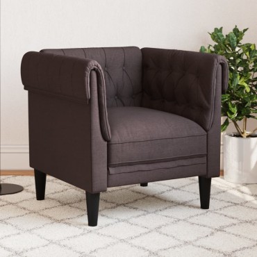 vidaXL Πολυθρόνα Chesterfield Σκούρο Καφέ Υφασμάτινη 78,5x74,5x74,5cm 1 τεμ. Γωνιακός