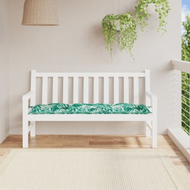 vidaXL Μαξιλάρι Πάγκου Κήπου Σχέδιο Φύλλων 150x50x7cm Ύφασμα Oxford